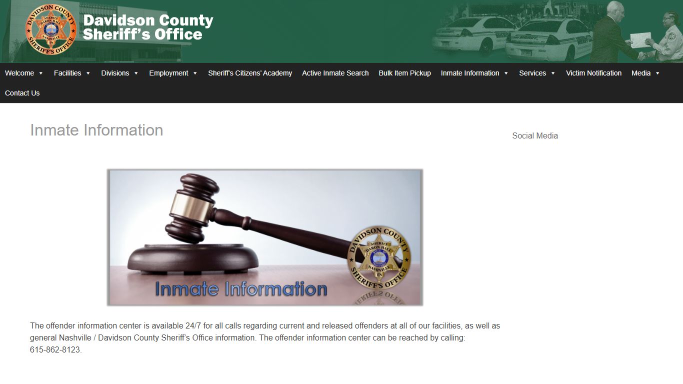 Inmate Information – Davidson County Sheriff - Nashville
