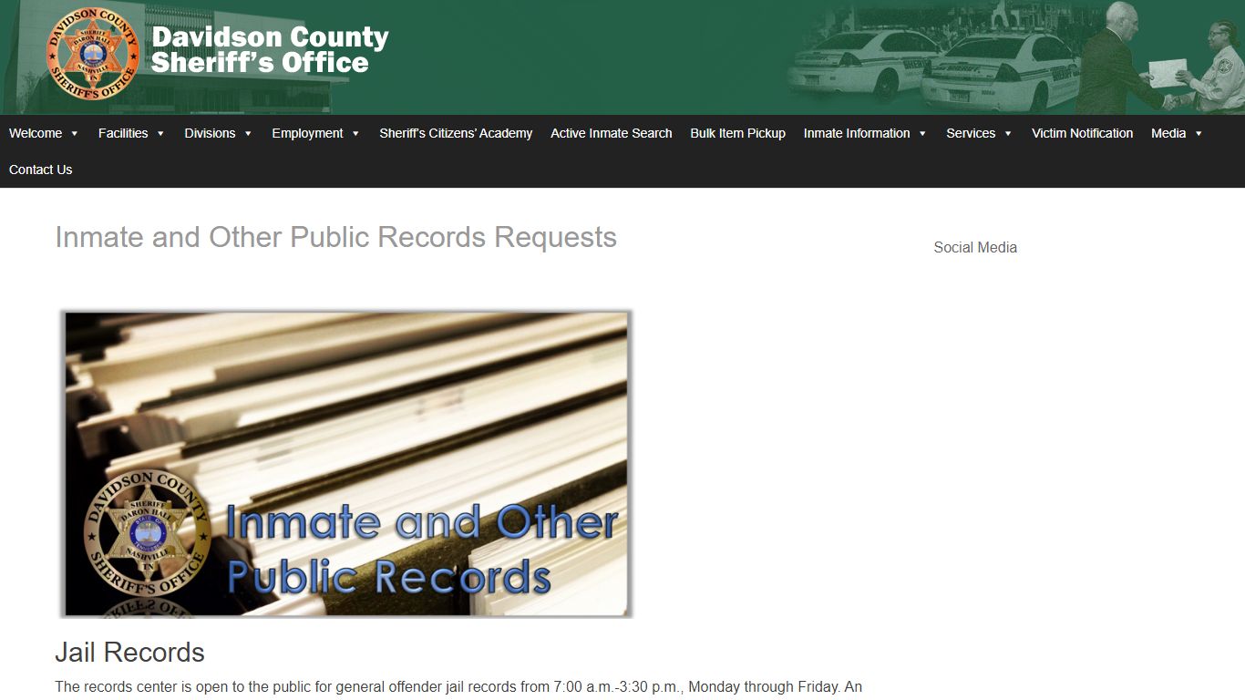 Inmate and Other Public Records Requests – Davidson County Sheriff ...
